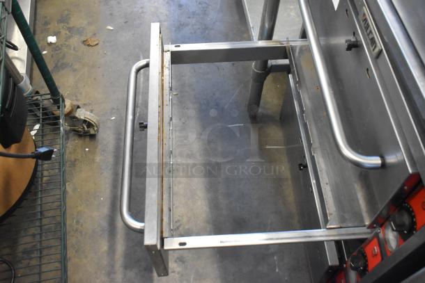 Vulcan stainless steel commercial warming drawer, 3 drawers, 208/250 volts. Features visible handles and control knobs, minor wear.