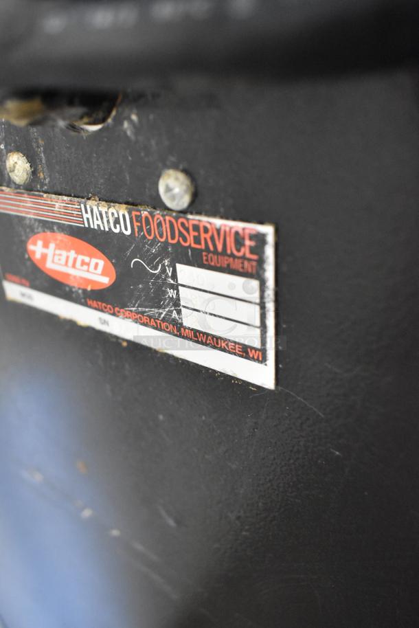 Hatco stainless steel commercial Chef System S2 Cook N Hold oven label, displaying voltage and power specifications.