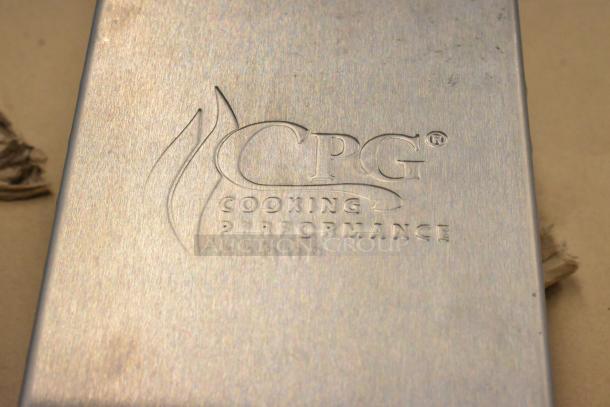 Cooking Performance Group 351SMKR120 portable smoker box, 120 volts, 1 phase; metallic finish with embossed logo.