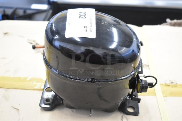 Cubigel NUT90LR compressor, 115-127V, 1 phase, new condition, label indicates item 232.