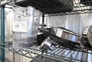 10 Various Items Including Poly Ice Cream Machine Lids, Glass Containers, Blender Pitcher. 10 Times Your Bid! - Item #1214264