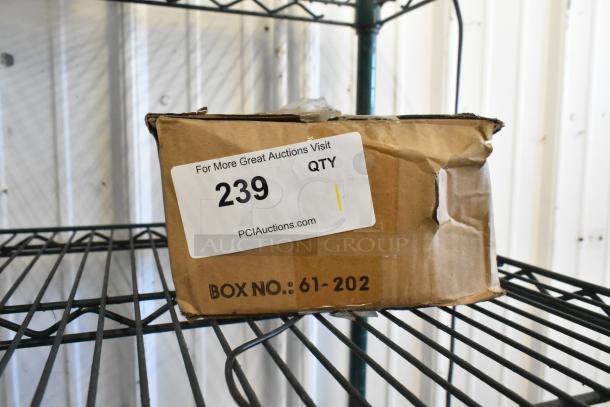 Box of 4 Southbend 1174265 6" casters for ovens/ranges, in shelf-worn packaging, auction label "239".