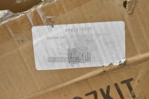 Box with label reading "Southbend 1174265, Caster Set, 6'' Wheels, 2 Locking," for convection ovens and ranges.