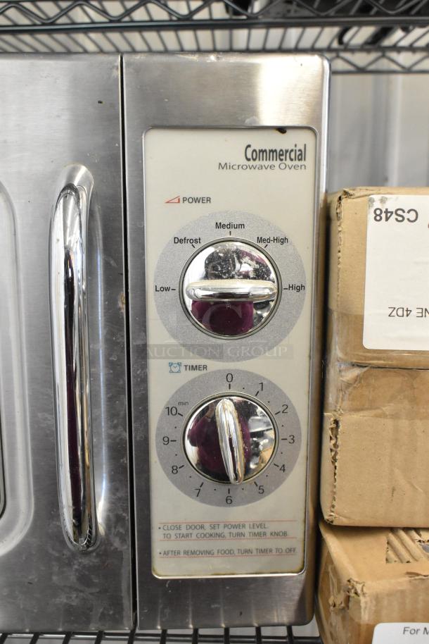 Turbo Air DHHS CODE H7NF stainless steel commercial microwave oven, 120V, 1 phase; dial controls, used condition.