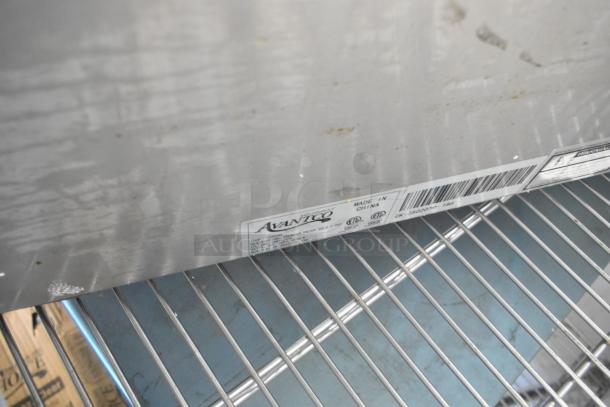 2025 Avantco 177F202 stainless steel commercial fryer, scratch and dent condition, with tags showing model and specs.