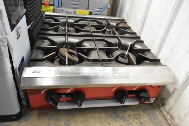 Brand new Avantco 177CAGR424 stainless steel charbroiler grill, natural gas powered, 112,000 BTU, with minor scratches.