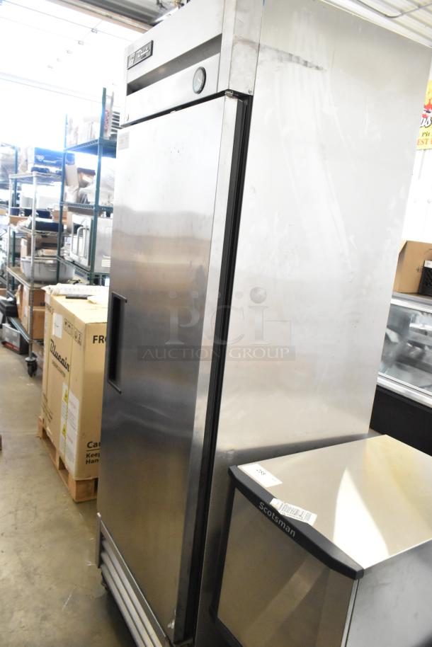 2017 True T-19F stainless steel commercial freezer, single door, on casters, 115V, 1 phase, used condition.