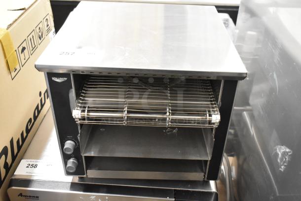 Vollrath JT1 stainless steel conveyor toaster oven, 120 volts, 1 phase, commercial countertop model, in good condition.