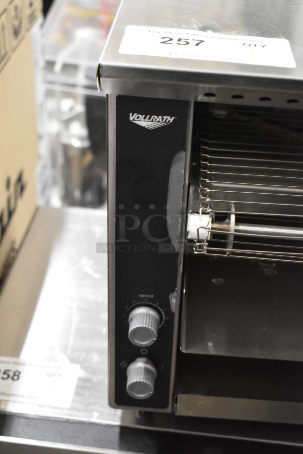 Vollrath JT1 Conveyor Toaster Oven, stainless steel, 120V, 1 phase, commercial countertop model, speed controls visible.