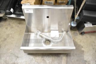 BRAND NEW SCRATCH AND DENT! Stainless Steel Single Bay Wall Mount Sink. Missing 1 Bracket. - Item #1214325