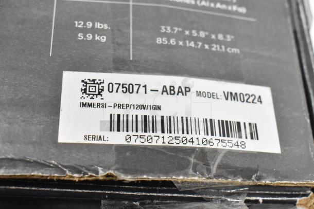 Vita-Mix VM0224 Immersion Blender, 115V, in original box. Label shows model, voltage, and serial number details.