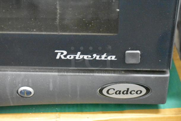 2021 Cadco Unox XAF003 Roberta convection oven, electric, 120V, commercial countertop model, Cadco logo visible.