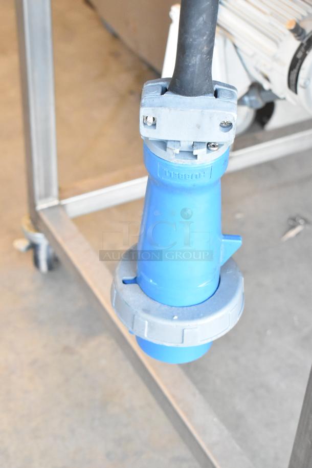 2017 Belshaw Adamatic TG50 commercial thermoglazing station, stainless steel, on casters. Blue power cable with Hubbell connector.