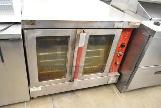 Vulcan Stainless Steel Commercial Full Size Convection Oven w/ View Through Doors, Metal Oven Racks and Thermostatic Controls. - Item #1214408