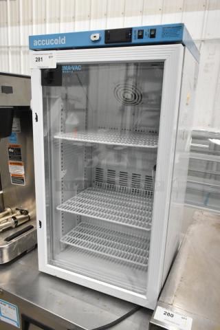 2019 Accucold ARG3PV Metal Mini Cooler Merchandiser, 115V, 1 Phase, clear door, adjustable shelves, excellent condition.