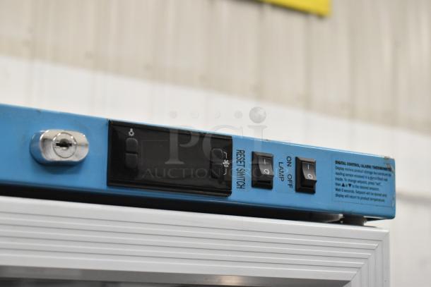 2019 Accucold ARG3PV Mini Cooler Merchandiser, metal, 115V, 1 phase, features control panel with lock and reset switch.