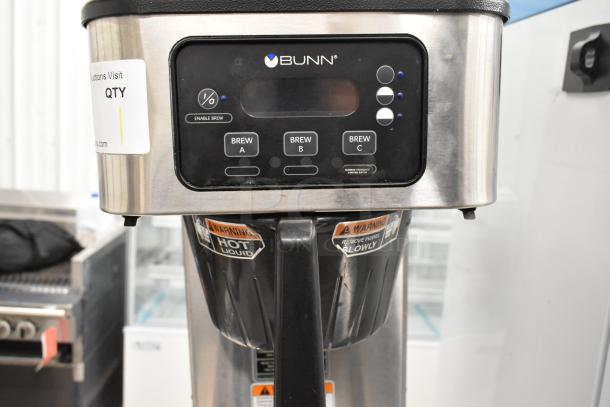 2020 Bunn ICB SH commercial stainless steel iced tea machine with hot water dispenser; poly brew basket; 120/208V, 1 Phase.