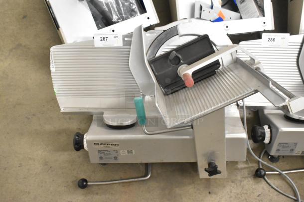 2020 Bizerba GSP HD commercial meat slicer, metal body, countertop model, 120V, 1 phase, in good condition.