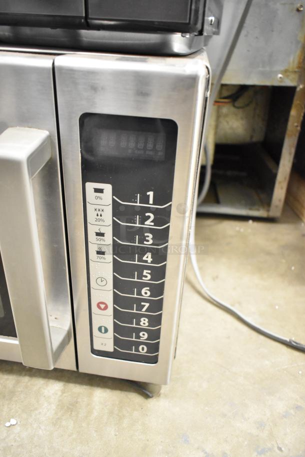 2017 Amana RCS10TS stainless steel commercial microwave, 120V, 1 phase, keypad controls, good condition.