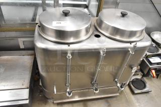 Stainless Steel Commercial Countertop Double Automatic Coffee Urn. - Item #1214427