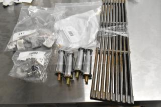 8 brand new scratch and dent items including American Range A17010 grate, Imperial Range 40499 kit, and Henny Penny 59742 valve.