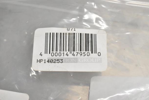 Henny Penny product label with barcode and model HP140253 on plastic packaging.