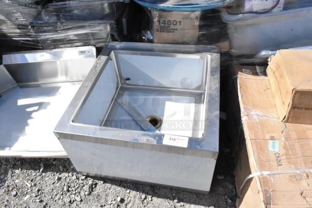 Brand new Regency 600SM242412 mop sink, 29" 16-gauge stainless steel, 24"x24"x12" bowl, scratch and dent condition.