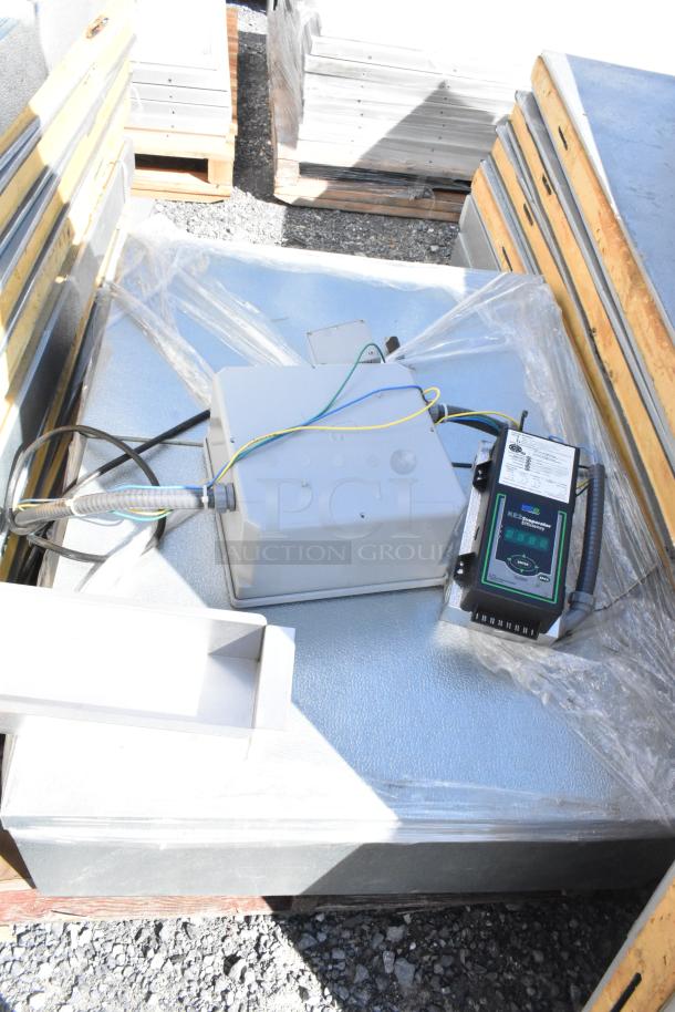 Norlake self-contained walk-in cooler box with CPB075DC condenser, 208-230 volts, 1 phase, shown with control panel.