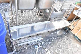 Regency 600DOS1260 stainless steel 2-tier over shelf, new, with minor surface wear, ideal for kitchen storage organization.