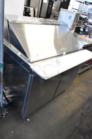 Brand new 2025 Avantco 178APT48MHC stainless steel prep table, scratch and dent, on commercial casters, 115 volts, 1 phase.