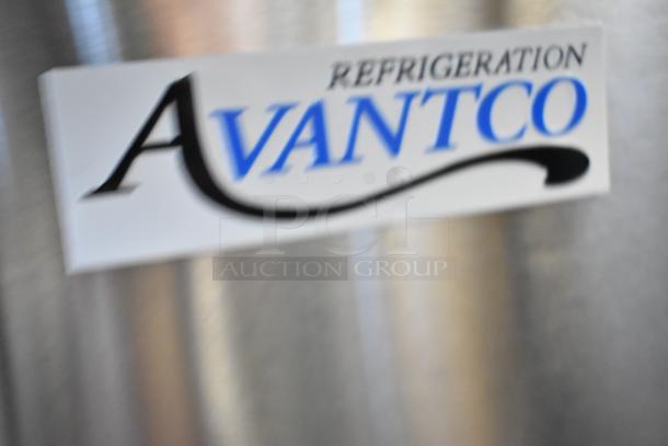New Avantco 178APT48MHC stainless steel sandwich prep table, scratch and dent, 115V, 1 phase, on casters.