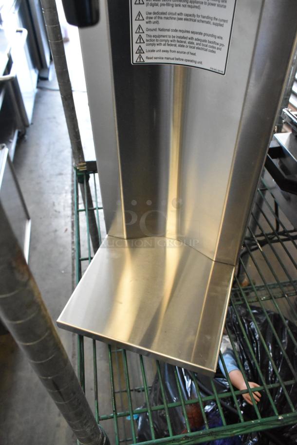 Stainless steel Curtis D500GT12A000 automatic airpot coffee brewer, brand new with minor scratches, digital controls shown.