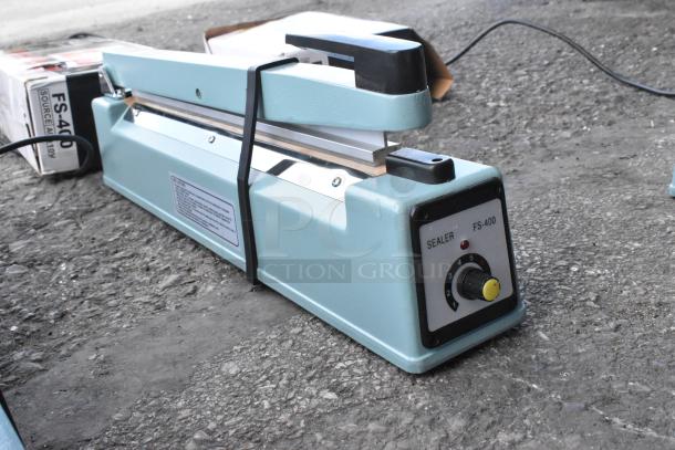 Brand new Galaxy Impulse Heat Bag Sealer with Timer, model FS-400. Features 110 volts, 1 phase. Minor scratches.