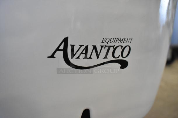 BRAND NEW Avantco 177GRC110LP Metal Countertop Liquid Propane Rice Cooker, 22,000 BTU, showing logo. Slight scratches/dents.
