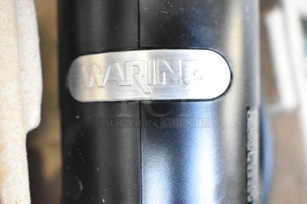 Waring WSB35 Quick Stik 7" immersion blender, black, with logo on metal label, new scratch and dent condition.