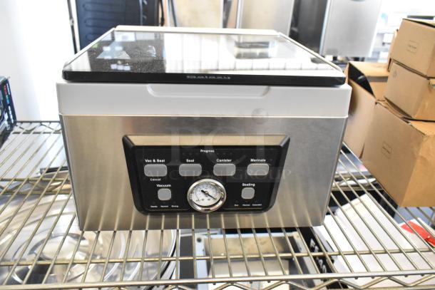 New Galaxy 177GVMC10P Chamber Vacuum Packing Machine with control panel, gauge, and stainless steel finish.