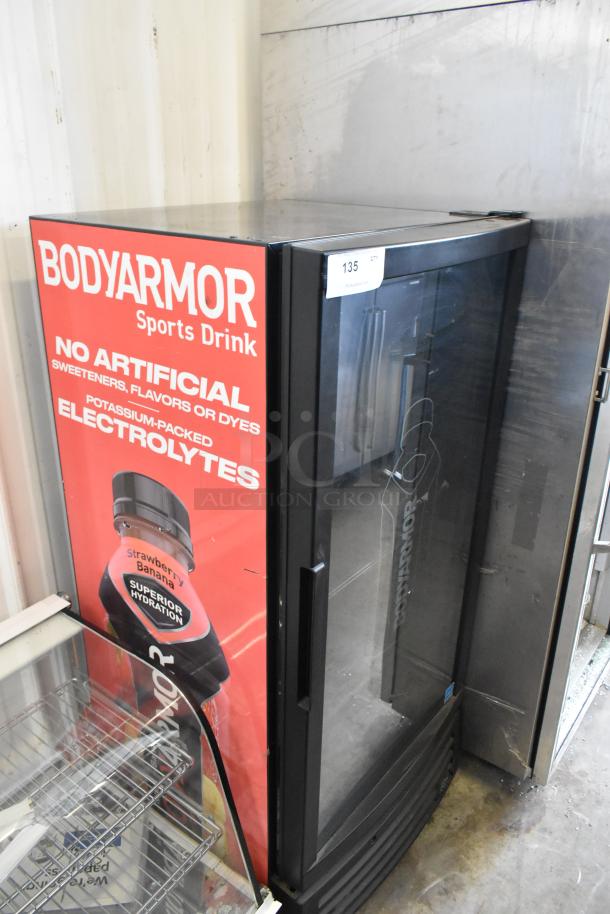 IDW GCG-10-F334B single door cooler merchandiser, 115 volts, 1 phase, with BodyArmor sports drink branding, in good condition.