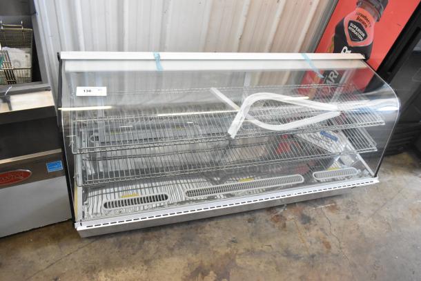 BRAND NEW Avantco metal countertop display case with scratches and dents, missing both side panels; item number 136 visible.