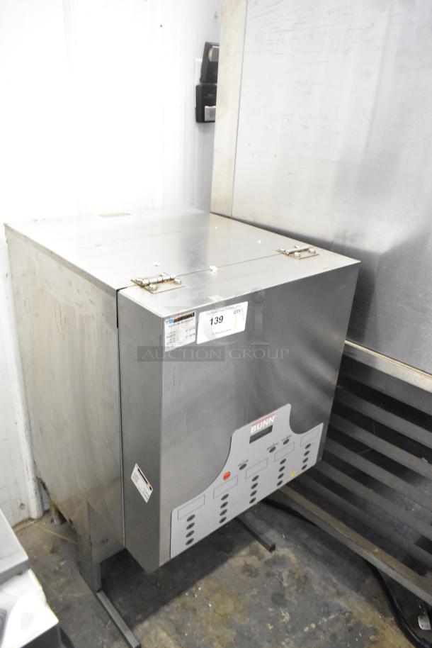 Bunn IMIX-5 stainless steel commercial cappuccino machine; 120/208-240V, 1 phase, features visible labeling.