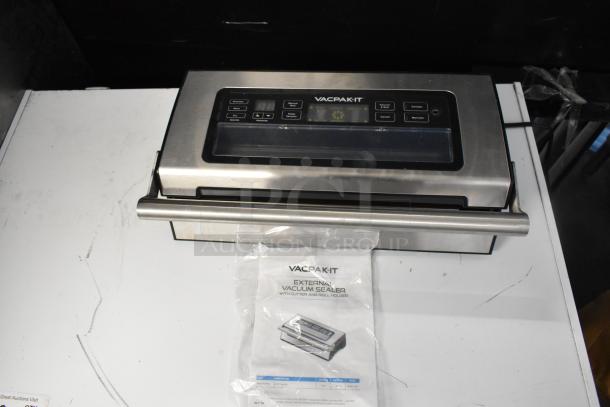 VacPak-It 186VSM12PRO vacuum sealer with 12" seal bar, cutter, roll holder. Includes manual. 120 Volts, 1 Phase.
