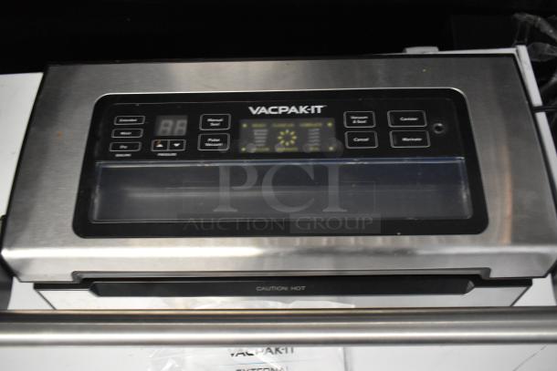 VacPak-It 186VSM12PRO external vacuum sealer with 12" seal bar, cutter, and roll holder. Stainless steel, 120 volts, 1 phase.