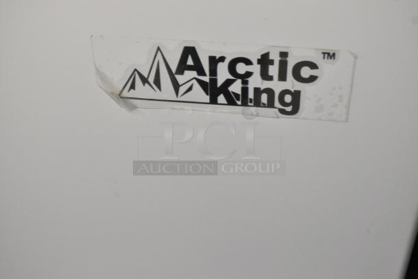 Arctic King ARC070S0ARWW metal chest freezer with hinge lid, brand label visible. 115V, 1 Phase.