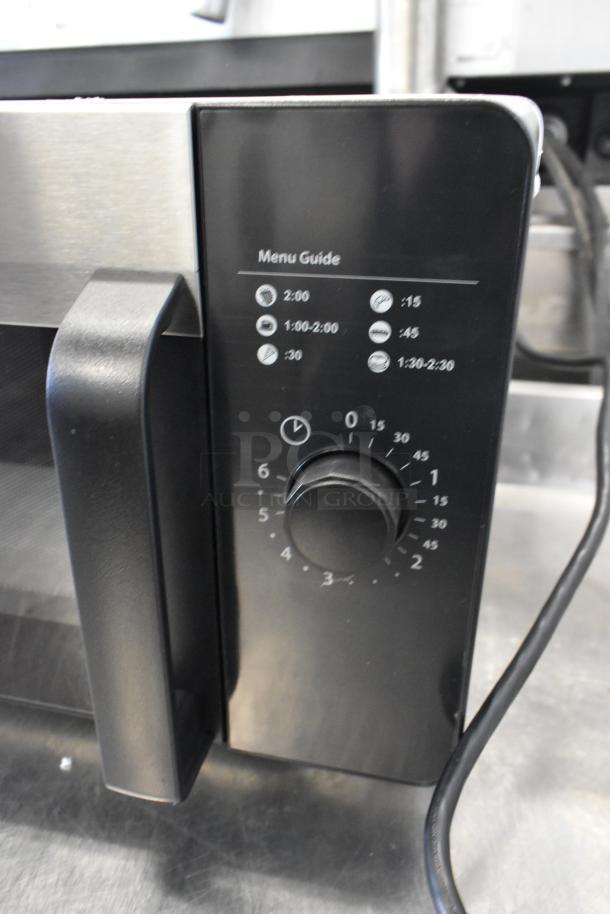 IN ORIGINAL BOX! Amana RMS10DSA Stainless Steel Commercial Countertop Microwave Oven, 120V, 1 Phase, black control panel.
