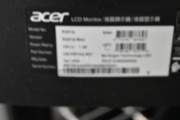 Rear label of Acer LCD monitor model KA251Q, indicating power rating and additional specifications.