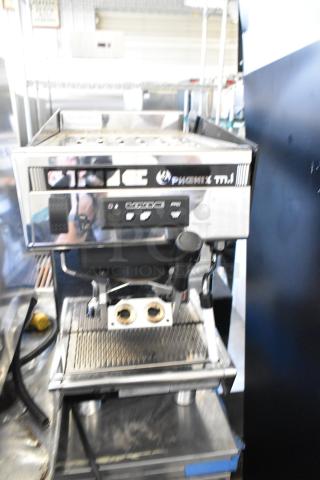 Unic Phoenix-MI stainless steel espresso machine; single group, commercial, countertop, 110V, 1 phase, well-maintained.
