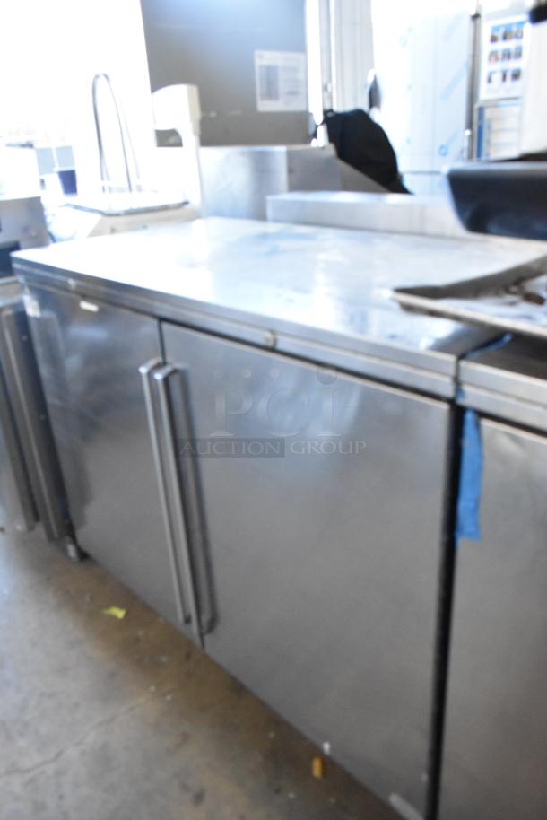 Perlick BR48 stainless steel commercial 2-door undercounter cooler, 115V, 1 phase, slightly worn.