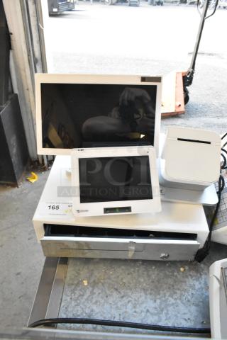 Clover POS System Including Monitor, Receipt Printer and Cash Drawer.