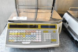 Easy Weigh LS-100 Metal Countertop Scale, 240V, 1 Phase, with digital display and keypad, used condition.