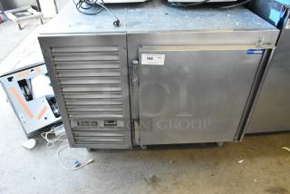 Traulsen stainless steel commercial blast chiller, single door, undercounter, visible branding, auction tag attached.