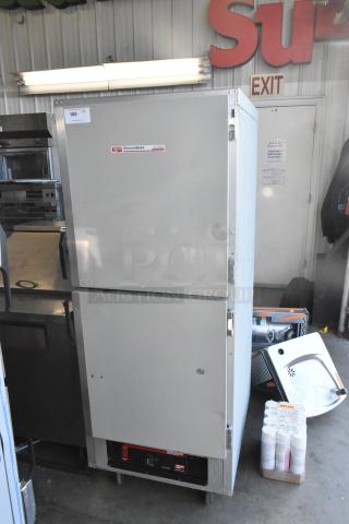 Metro C199 Flavor Hold heated holding cabinet on commercial casters, 125 volts, 1 phase, metal, good condition.